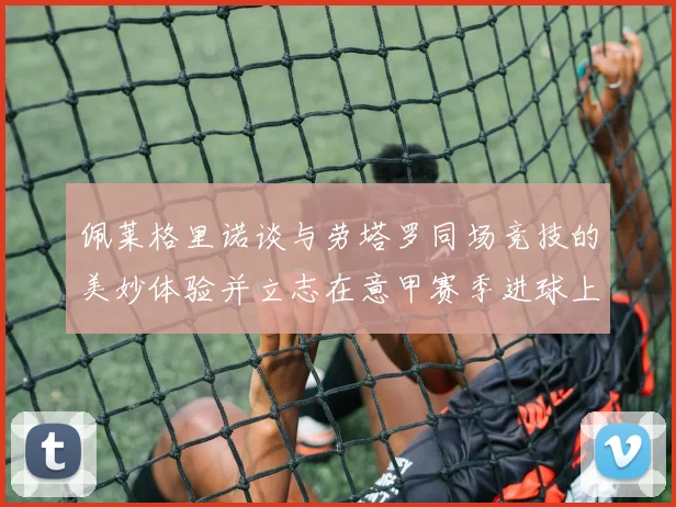 佩莱格里诺谈与劳塔罗同场竞技的美妙体验并立志在意甲赛季进球上双